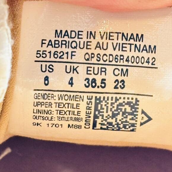 Converse Shoes Women 6 White Tan Chuck Taylor All Star Shoreline Slip On Sneaker - Picture 10 of 10